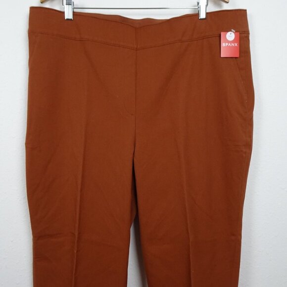 SPANX On the Go Ankle Slim Straight Pants Women's Plus Size 3X Brown Orange - Picture 2 of 11